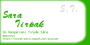 sara tirpak business card