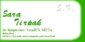 sara tirpak business card